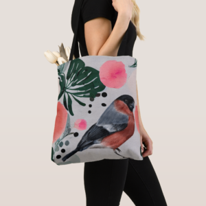 Looking for a stylish, durable tote bag? Our watercolor flower and bird design is perfect. Get yours today and add some flair to your style!
