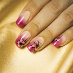 fuchsia ombre nail art 6