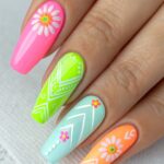 pastel neon fashion nails 76