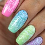 pastel neon fashion nails 75