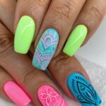pastel neon fashion nails 74