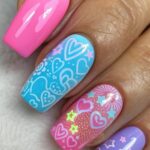 pastel neon fashion nails 30