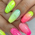 pastel neon fashion nails 73