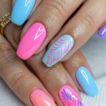 pastel neon fashion nails 25