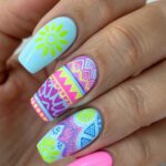 pastel neon fashion nails 24