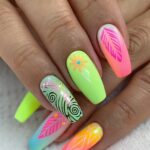 pastel neon fashion nails 23