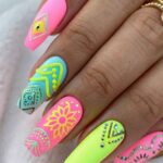 pastel neon fashion nails 72
