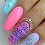 pastel neon fashion nails 71