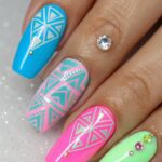 pastel neon fashion nails 70